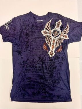 Raw State Men’s Medium Graphic Tee Cross Emblem